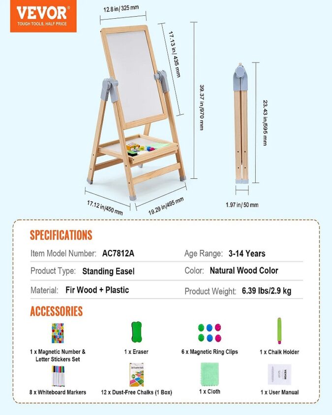 Drawing Board WordPad Art Easel with Painting Accessories Children Educational Toys for Kids Boy Girl