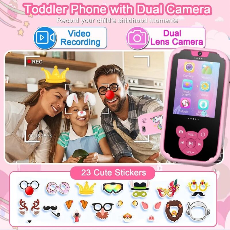 Kids Smart Educational Phone Toy with Dual Camera, Music Player & 8GB Games – Learning Gift for Ages 3–12 - Image 3