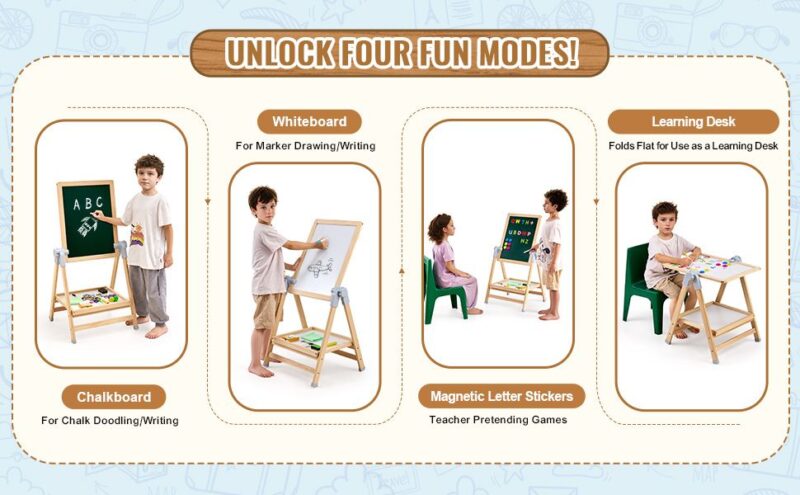 Drawing Board WordPad Art Easel with Painting Accessories Children Educational Toys for Kids Boy Girl - Image 2