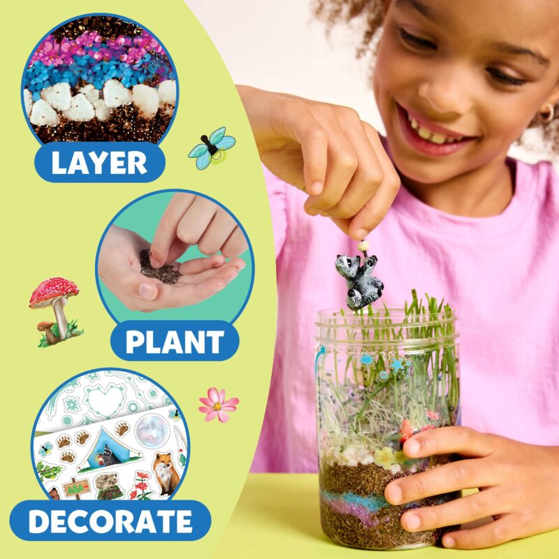 Creativity for Kids Terrarium Kit – Plant & Decorate Your Own Mini Garden with Glowing Fun - Image 4