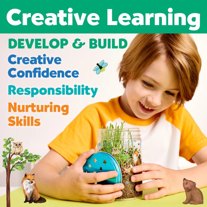 Creativity for Kids Terrarium Kit – Plant & Decorate Your Own Mini Garden with Glowing Fun - Image 6