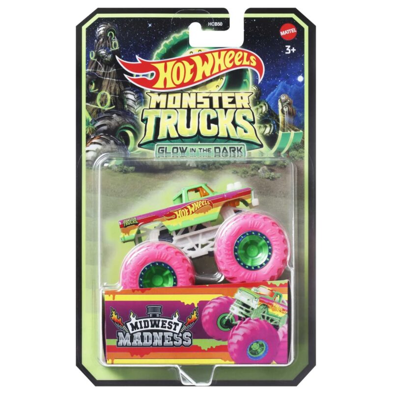 Wheels Monster Trucks Die-Cast 1:64 Scale Toy Truck that Glows in the Dark - Image 3